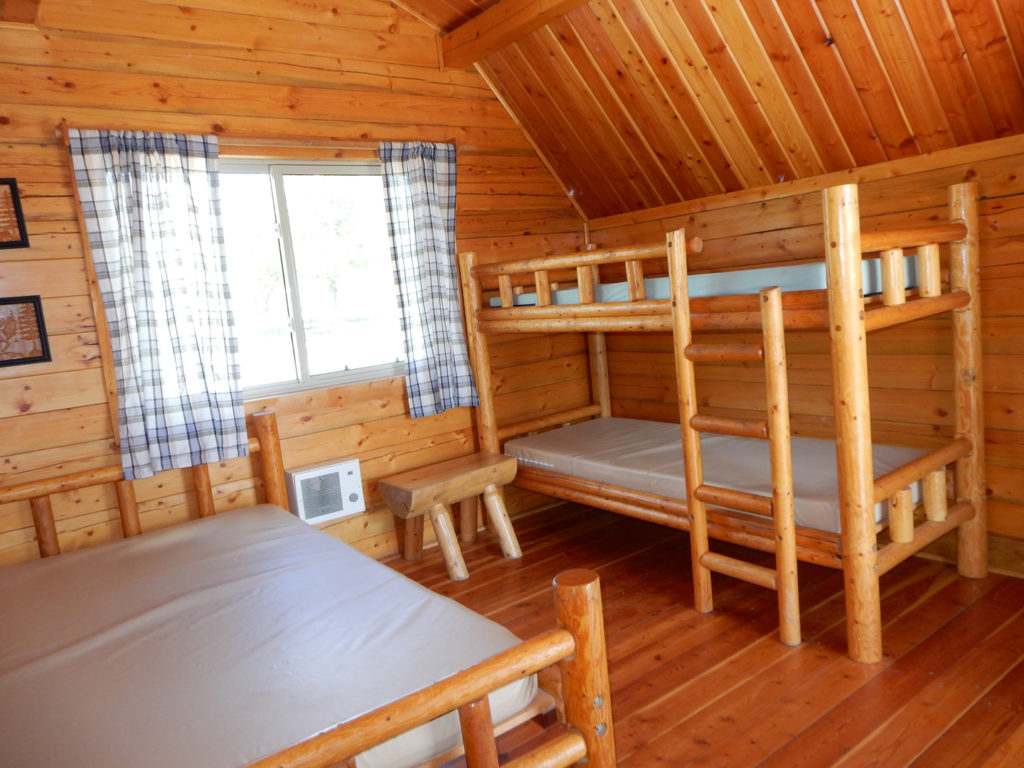 Cabins with bed and bunks
